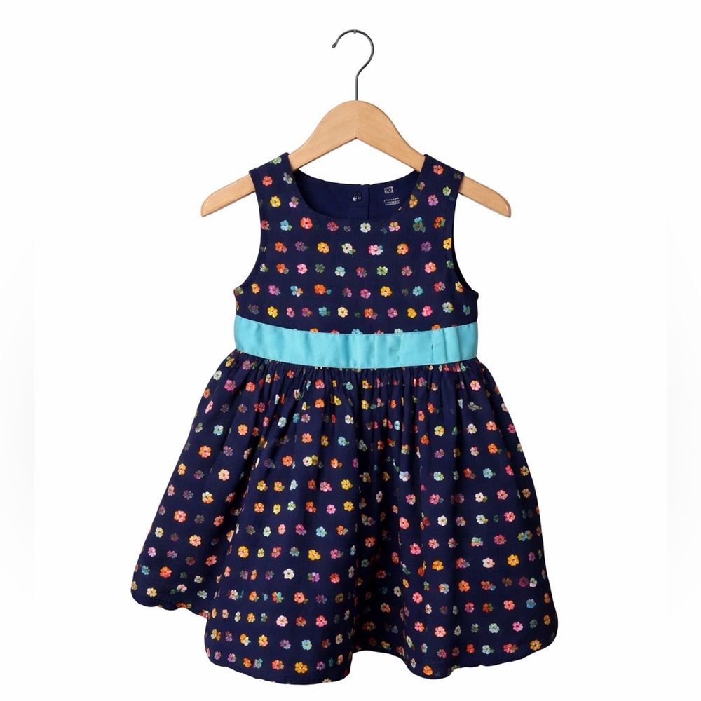 Baby Gap Navy Floral Dress 18-24 Months Girls Party Wedding Guest Cottagecore